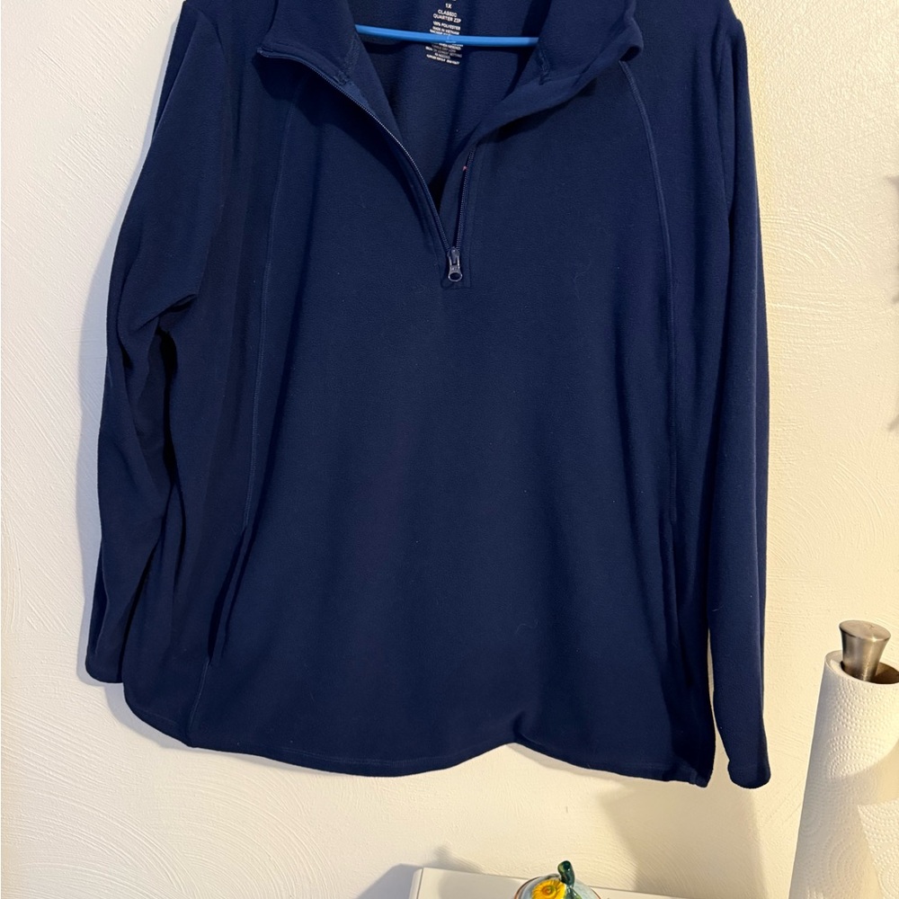 St. John's Bay Women’s Deep Blue Zip-Up Sweater